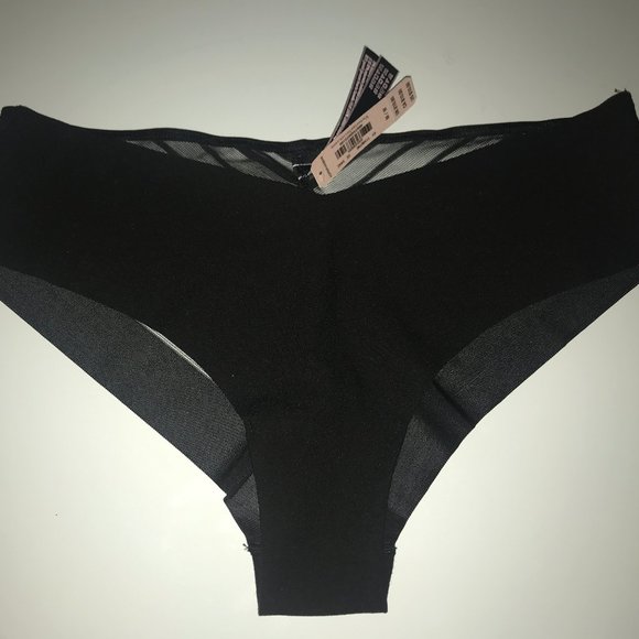Victoria's Secret Other - 3/$20*BLACK CHEEKY PANTIES--SEMI-SHEER STRPES/BACK